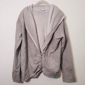 Skin Gray Zip Up Cowl Collar Lounge Sweatshirt